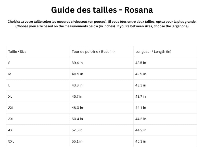 Guide des tailles