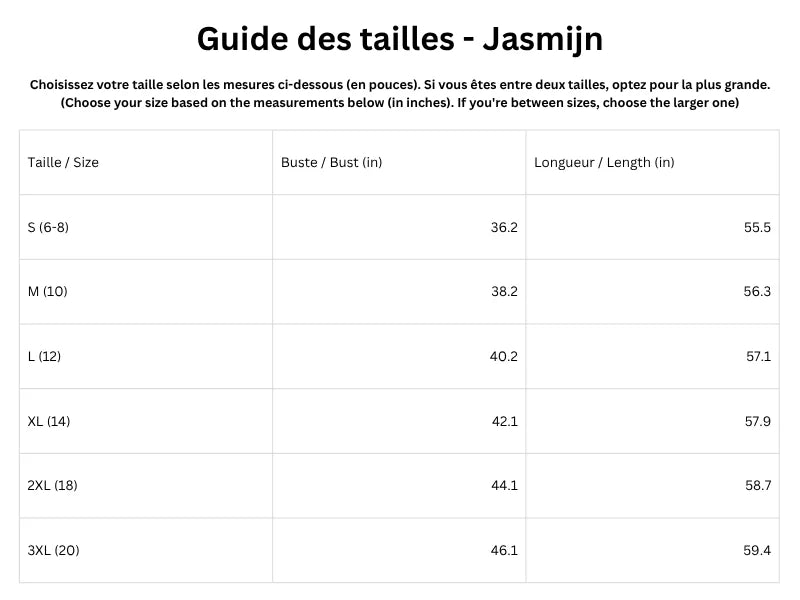 Guide des tailles