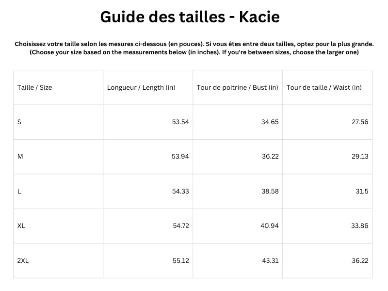 Guide des tailles