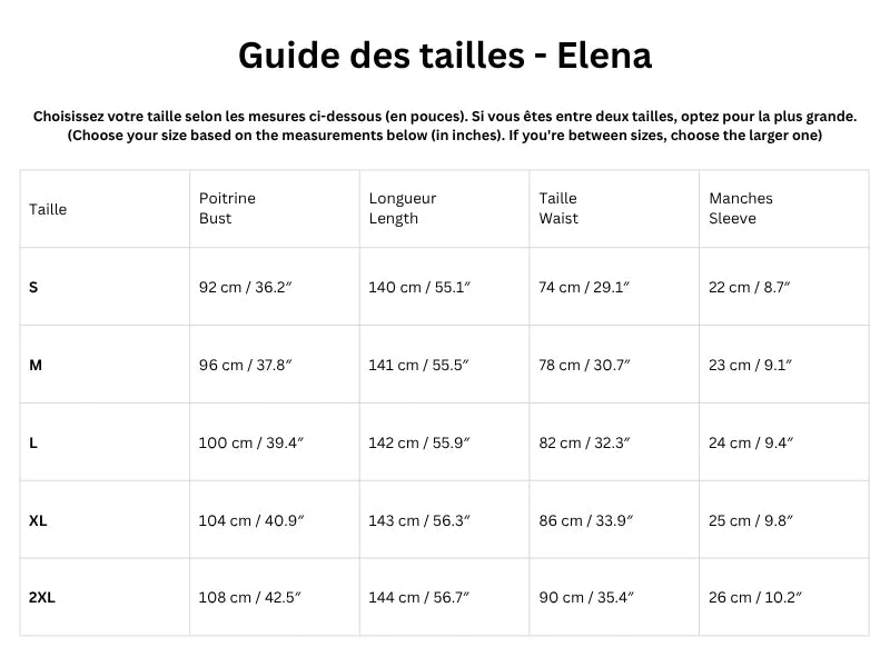 Guide des tailles