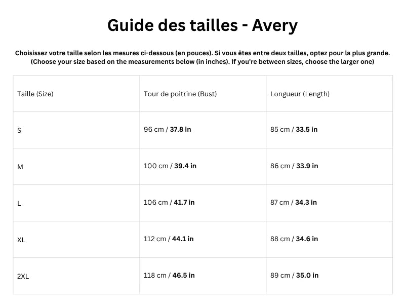 Guide des tailles