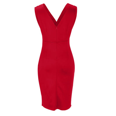 Florine - Robe Cintrée à Décolleté en V et Fente