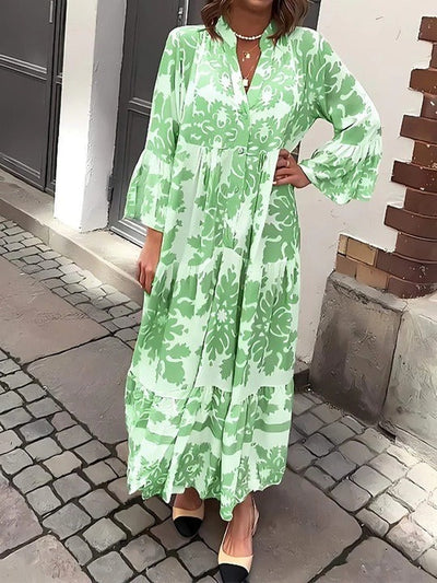Avery – Robe Maxi à Décolleté en V et Manches 3/4 Séduisante