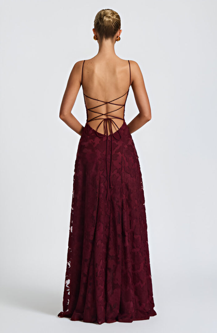 Francisa - Robe longue corset en dentelle