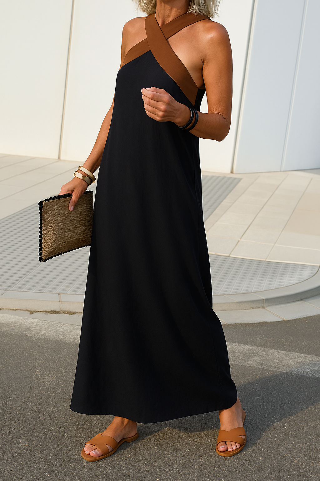 Bianca – Robe élégante à décolleté croisé