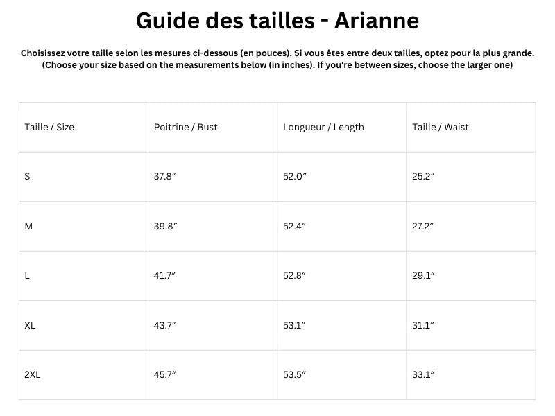 Guide des tailles