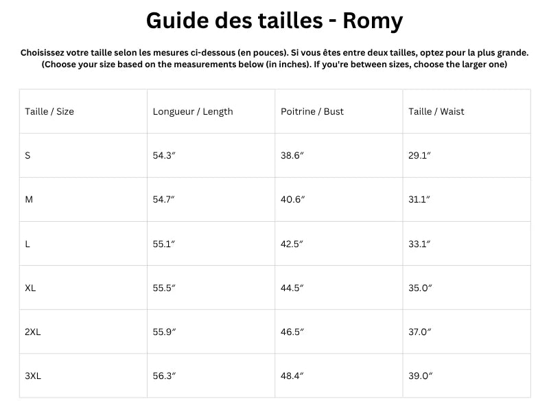Guide des tailles