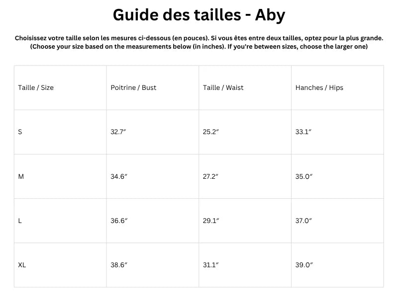 Guide des tailles