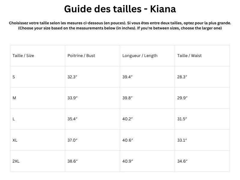 Guide des tailles