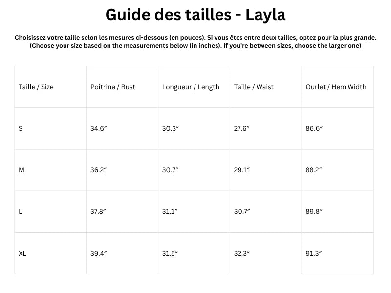 Guide des tailles