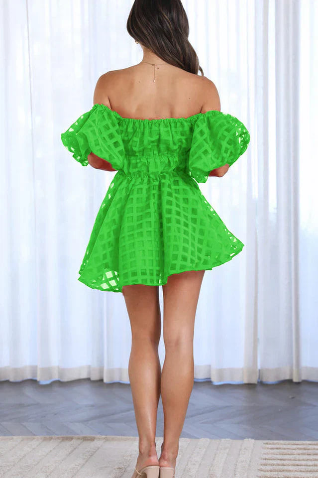 Evie – Mini-robe à manches bouffantes