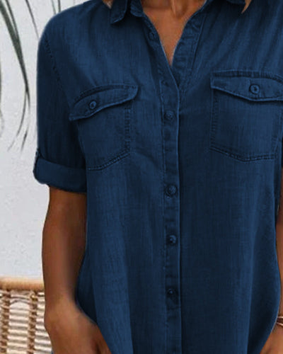 Mariline - Robe chemise en denim décontractée