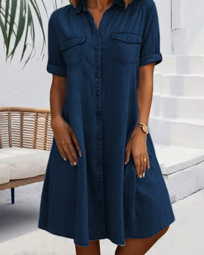 Mariline - Robe chemise en denim décontractée