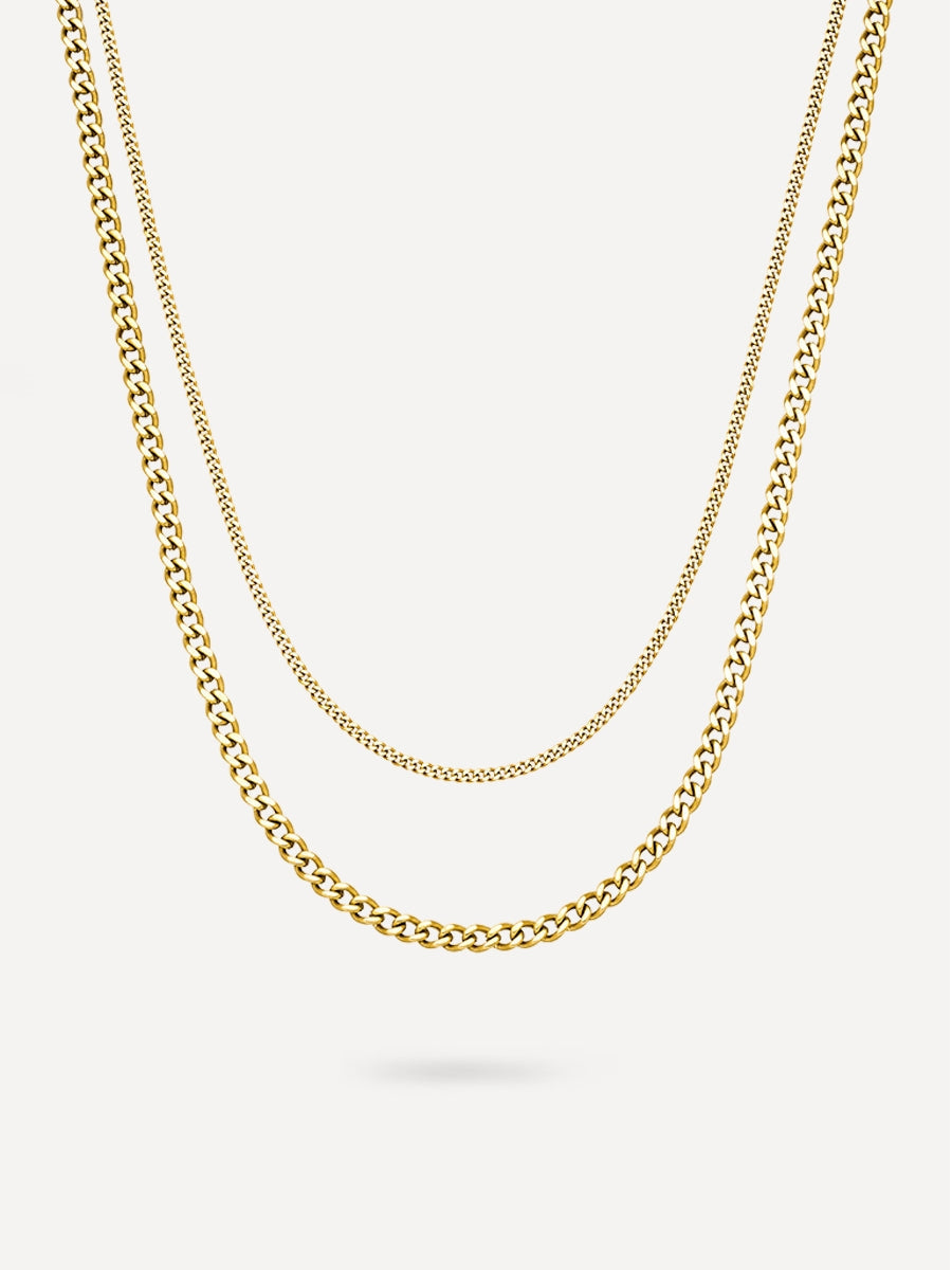 Double Trouble – Collier double chaîne élégant