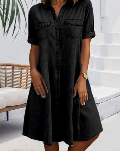 Mariline - Robe chemise en denim décontractée