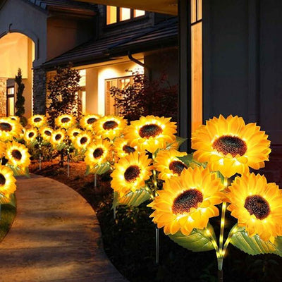 Soleilla - Lumières de jardin LED en forme de tournesol (solaires)