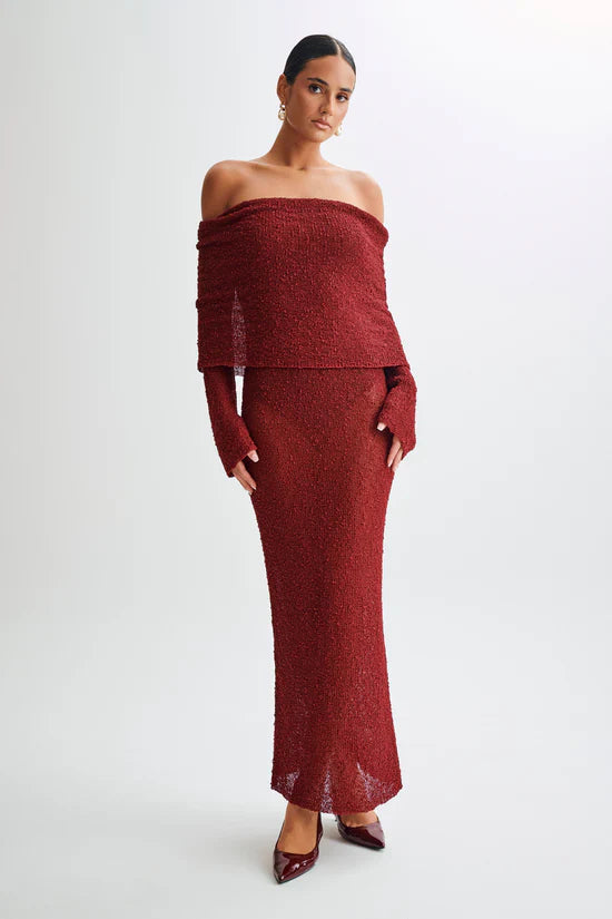 Marisol - Robe Longue Bouclée à Épaules Dénudées