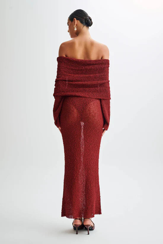 Marisol - Robe Longue Bouclée à Épaules Dénudées