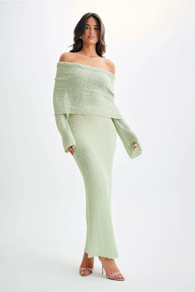 Marisol - Robe Longue Bouclée à Épaules Dénudées