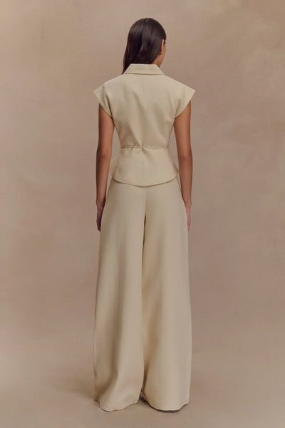 Camille – Ensemble en lin deux pièces à nouer, coupe tailleur féminine