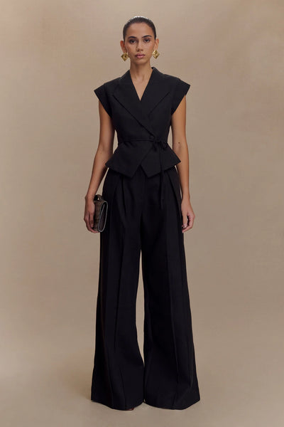 Camille – Ensemble en lin deux pièces à nouer, coupe tailleur féminine