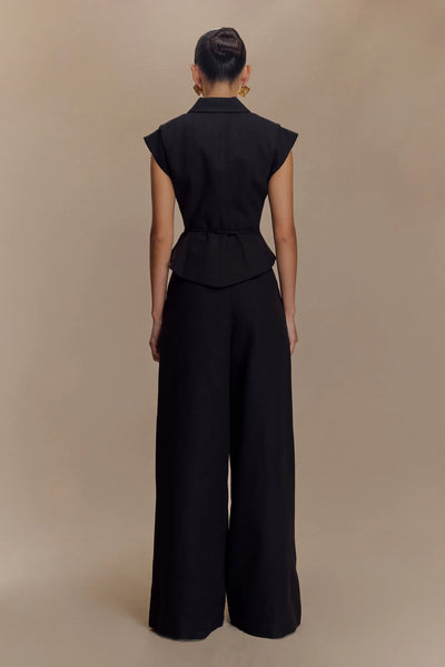 Camille – Ensemble en lin deux pièces à nouer, coupe tailleur féminine