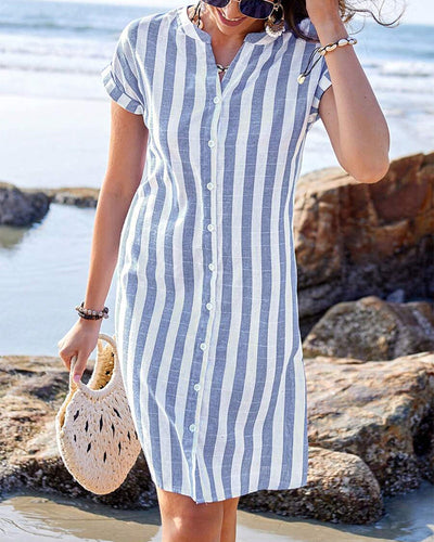 Louisa – Robe-chemise élégante à rayures