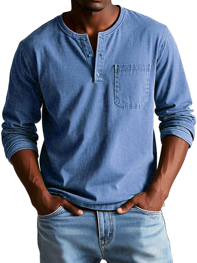 Thomas - Chemise vintage à manches longues