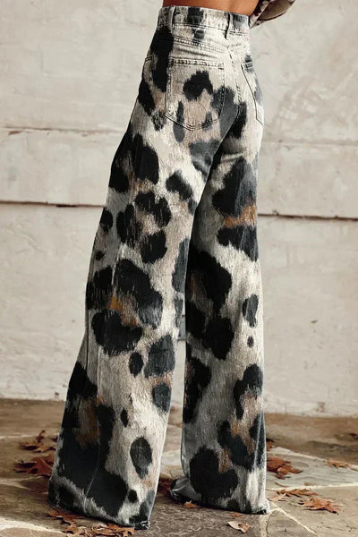 Elena – Pantalon Large à Fleurs, Élégant et Moderne