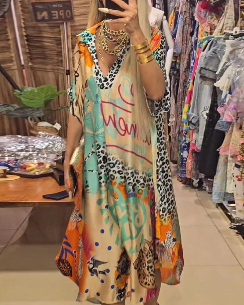 Saskia – Robe décontractée à imprimé léopard coloré