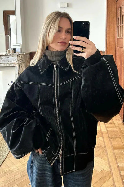 Marilou - Veste oversize à contraste de matières