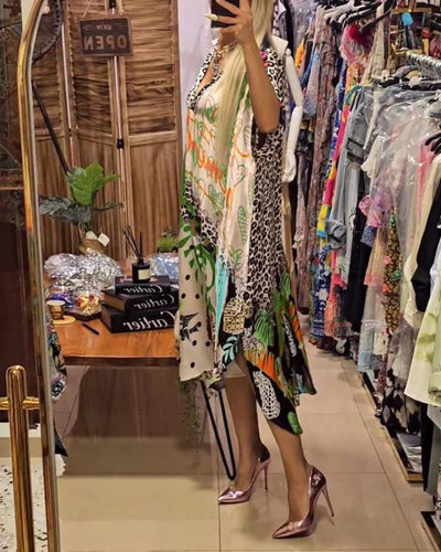 Saskia – Robe décontractée à imprimé léopard coloré
