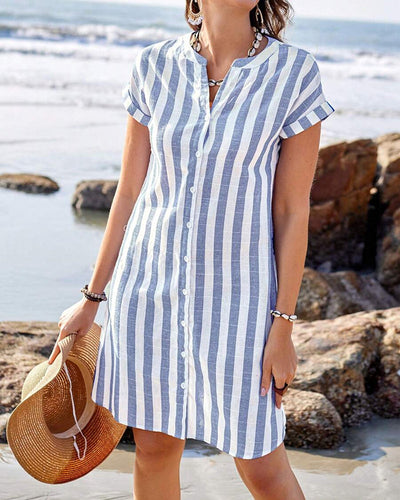Louisa – Robe-chemise élégante à rayures