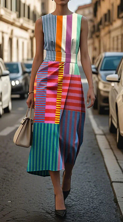Tania – Robe sans manches à imprimé