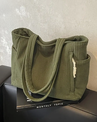 Tilda – Sac fourre-tout côtelé avec cordon décoratif