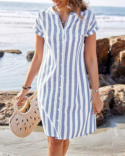 Louisa – Robe-chemise élégante à rayures