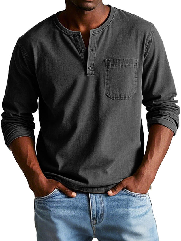 Thomas - Chemise vintage à manches longues