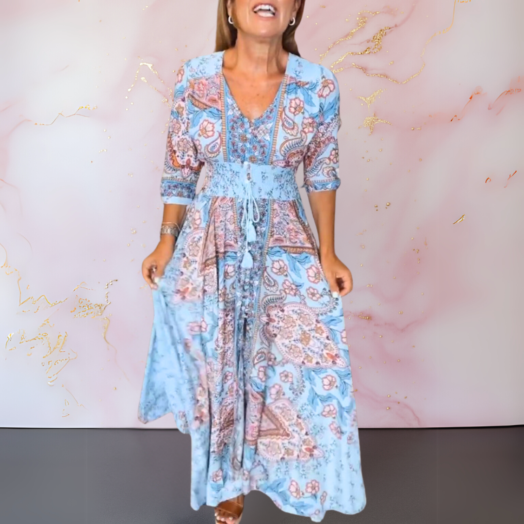 Claudia – Robe d’été élégante à col en V