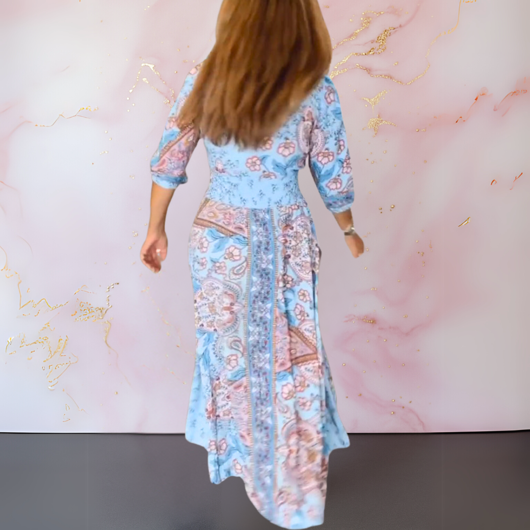 Claudia – Robe d’été élégante à col en V