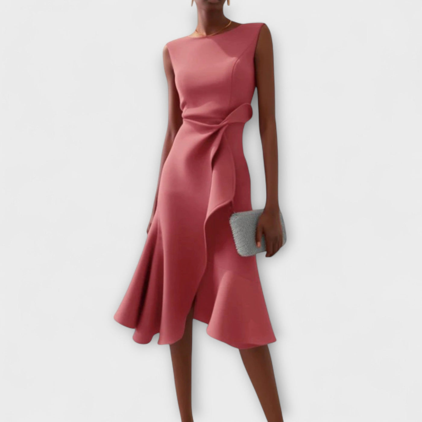 Sonia - Robe midi asymétrique drapée