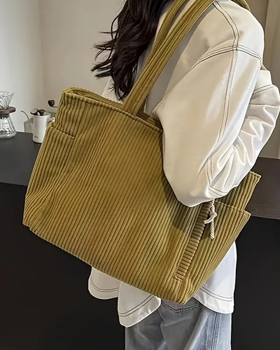 Tilda – Sac fourre-tout côtelé avec cordon décoratif