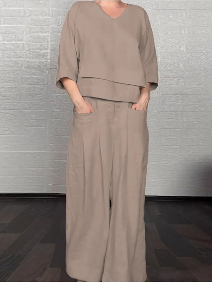 Rachel - Ensemble 2 pièces au style minimal et à la coupe décontractée pour tous les jours