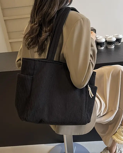 Tilda – Sac fourre-tout côtelé avec cordon décoratif