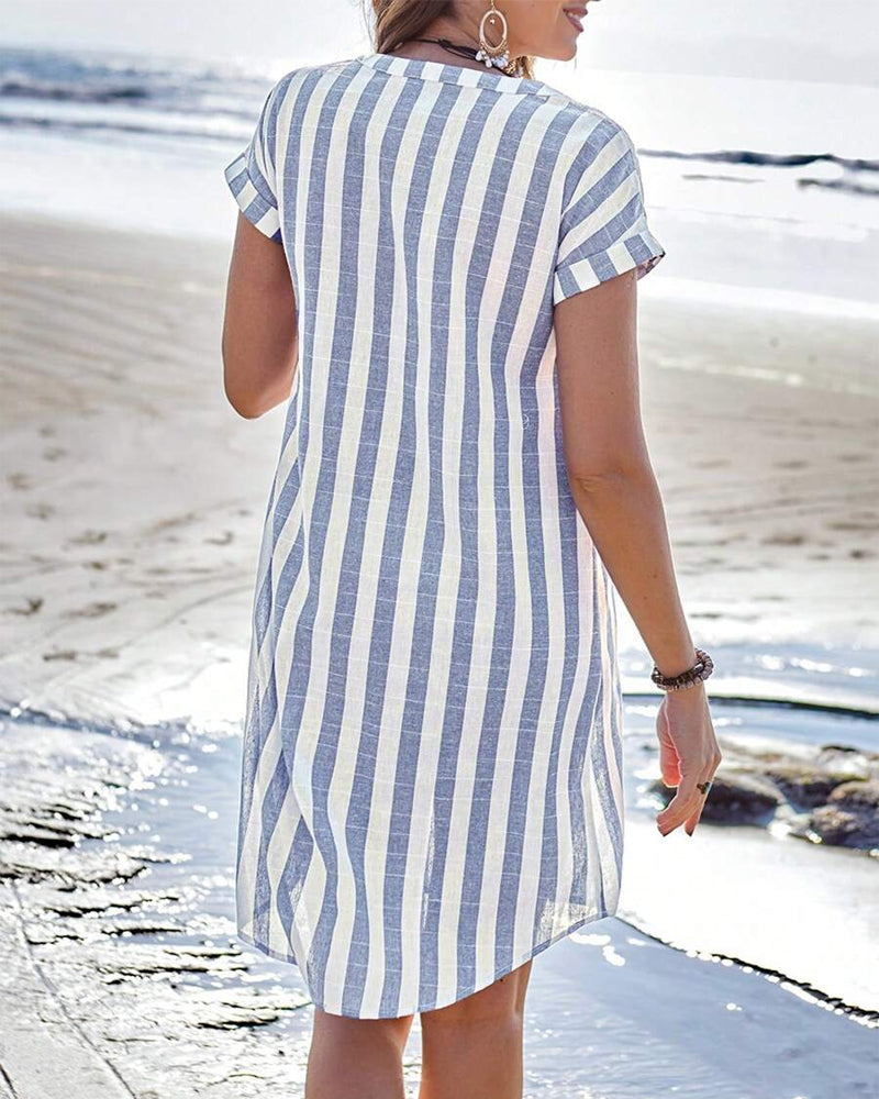 Louisa – Robe-chemise élégante à rayures