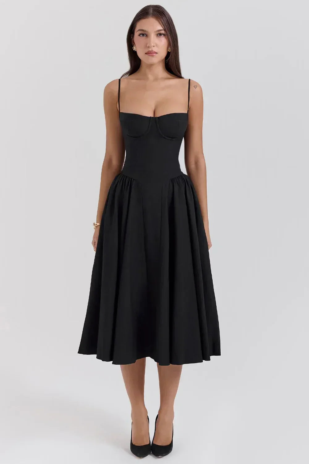 Sabine - Robe Corset Élégante à Fines Bretelles