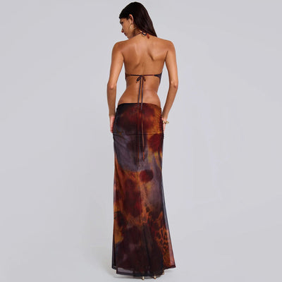 Tiana - Robe Longue Ajustée à Dos Ouvert avec Découpe