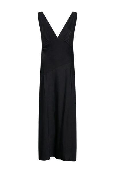 Nadia - Robe Longue Satinée à Dos Drapé