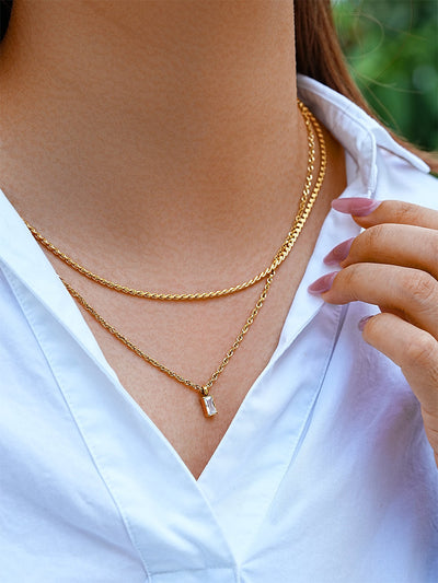 Éclat de Rêve - Collier fin à pendentif inspirant