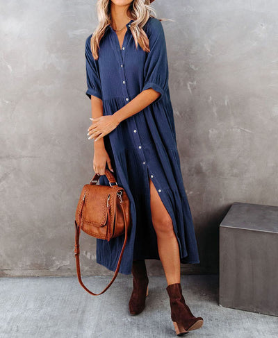 Caroline - Robe chemise luxueuse à volants