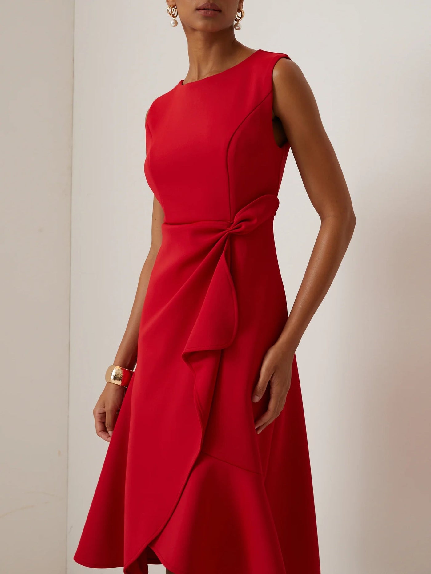Sonia - Robe midi asymétrique drapée